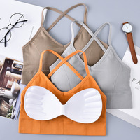 Biustonosz sportowy s kobiety pasek krzyżowy bielizna z pięknym tyłem Sexy Push Up Running joga Fitness Sport biustonosz sportowy Top biustonosz oddychająca szybkie suche siłownia Top 3